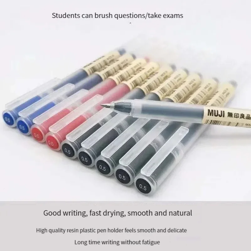 Muji Stationery Gel Pen - 6/8 ピース/セット MUJIs ゲルペン黒/赤/青 0.38/0.5 ミリメートルインク日本カラーペンオフィス学校ボールペン日本のかわいい文具