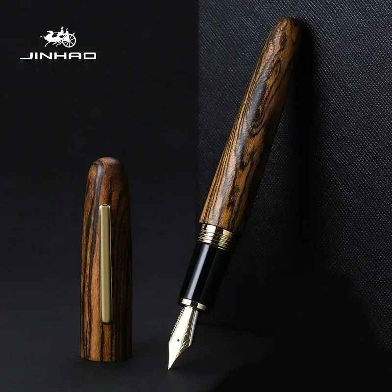 Stationery Supplies Business - Jinhao天然木手作り万年筆、インクペン、ゴールドクリップ、文房具、ビジネス、オフィスギフト、ライティング、学用品、m、fペン先、9056