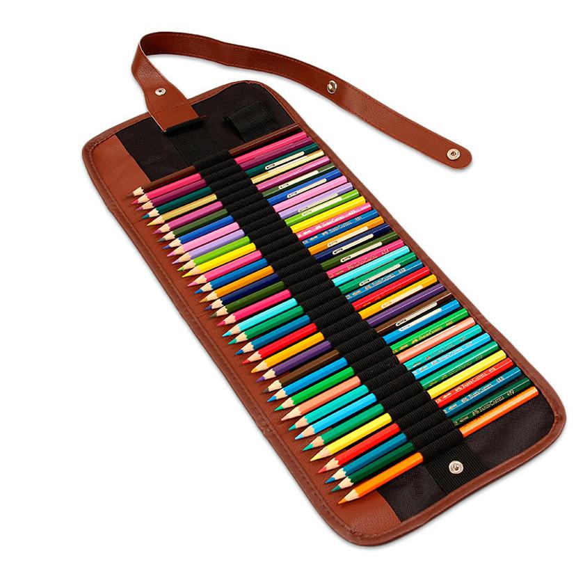 Pen Pouch Roll - 1 個 36/48 穴 ラップロールアップペンシルバッグ ペンケースホルダー