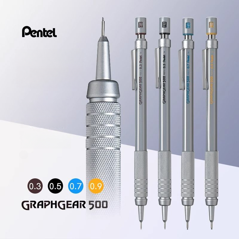 Pentel Pen Graphgear - 1pc ぺんてる Graphgear 500 製図シャープペンシルエンジニアリング自動鉛筆消しゴム付きプロペン 0.3