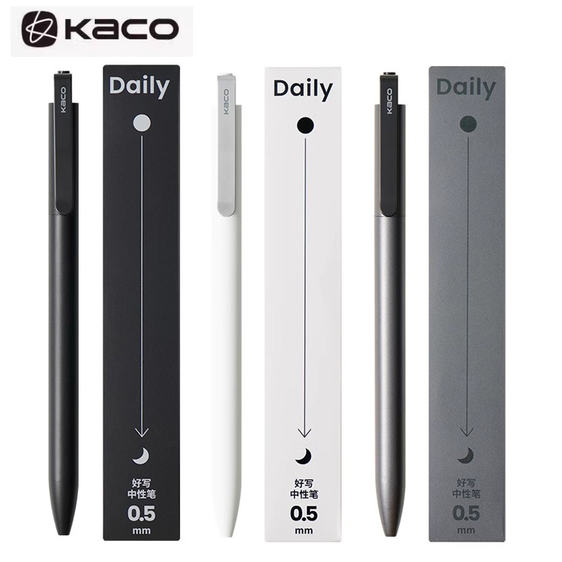 Pentel Pen Energel - KACO ゲルペンプレス署名ペン文具金属ペンクリップ 0.5 ミリメートル黒インククイック乾燥大容量 800 メートルスムーズな書き込み