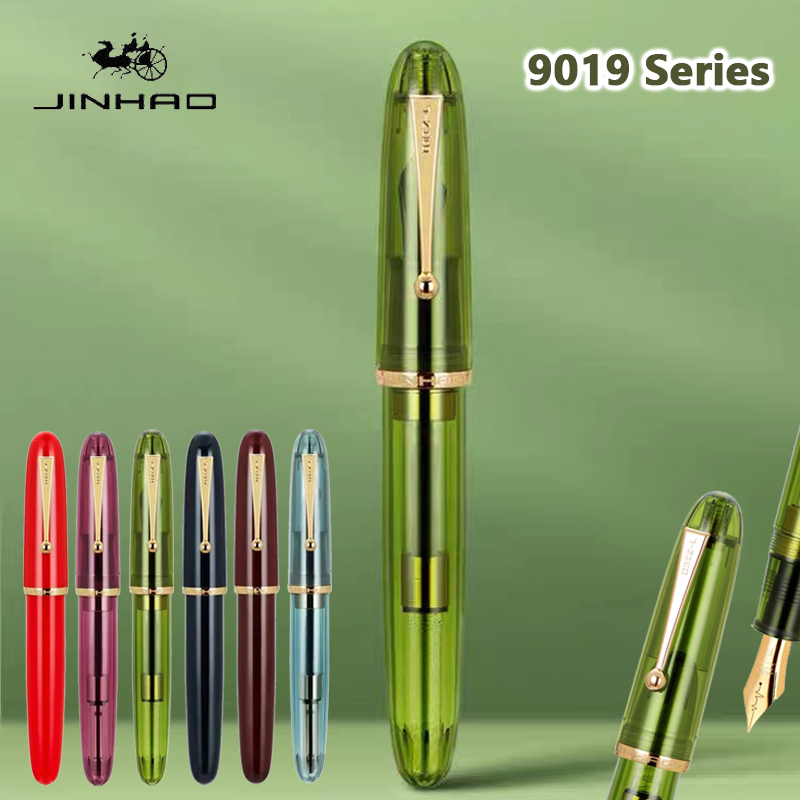 Stationery Supplies Business - 透明な豪華な万年筆,インクペン,Jinhao-9019 mm,0.5mm,ペン先の筆記,文房具,ビジネス,オフィス,学用品,0.7