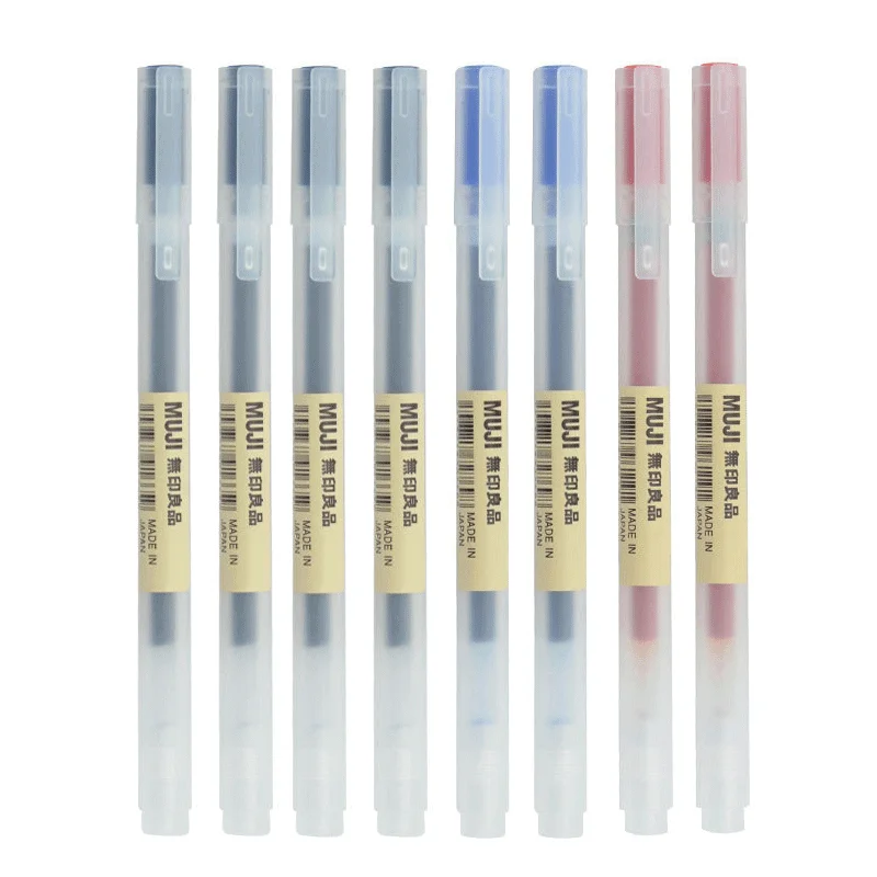 Muji Stationery Gel Pen - 6/8 ピース/セットかわいい MUJIs ゲルペン黒/赤/青 0.38 ミリメートル