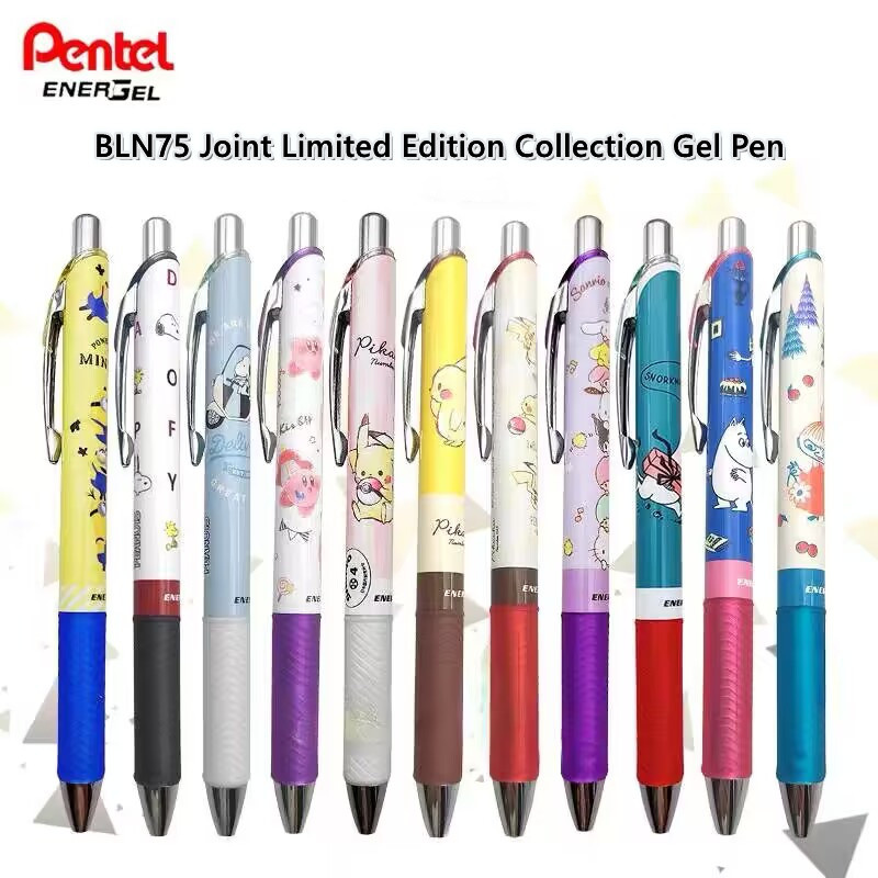 Pentel Pen Energel - ペン先-速乾性ブラックジェルペン、bln75、かわいい漫画、アニメ、スペシャルエディション、コレクション、日本の文房具、学用品、1個