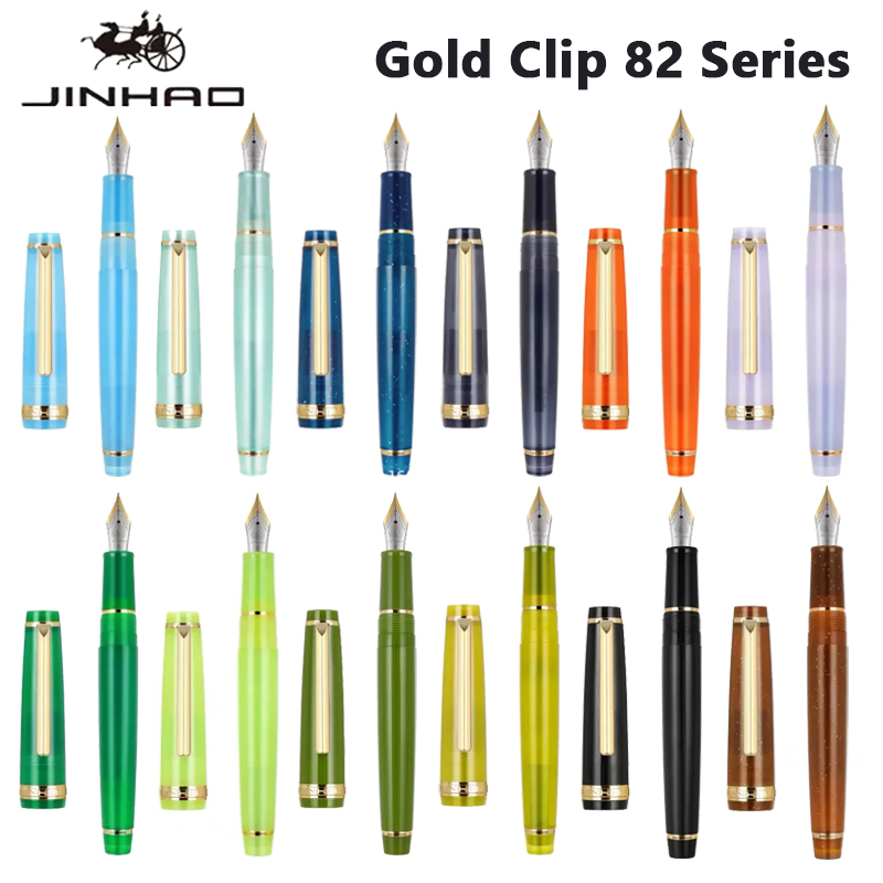 Stationery Supplies Business - Jinhao 82 万年筆ゴールデンクリップ EF/F/M ペン先アクリルインクペン高級筆記ペン文具ビジネスオフィス学用品