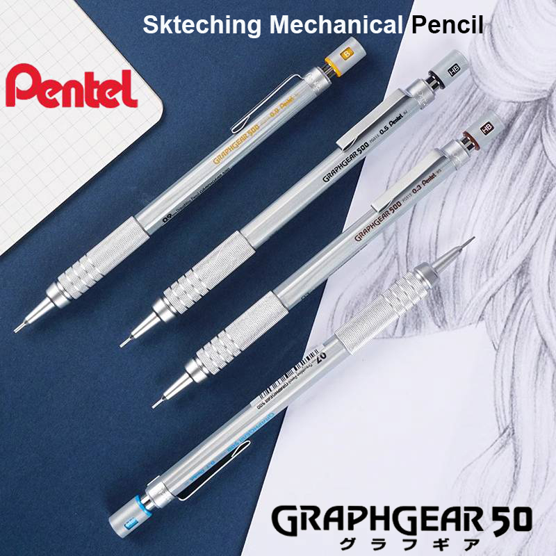 Pentel Pen Graphgear - ぺんてる シャープペンシル GraphGear 500 壊れない芯自動鉛筆プロのアートコミック描画ペン学校便利な用品