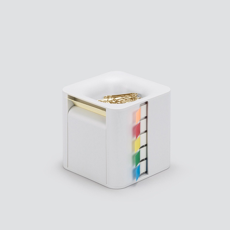 Sticky Note Cube - クリエイティブオフィスノートパッドボックス、シンプルでスタイリッシュ、4種類の付箋、マーカータブ、メモパッド、3Dノートキューブ付き。