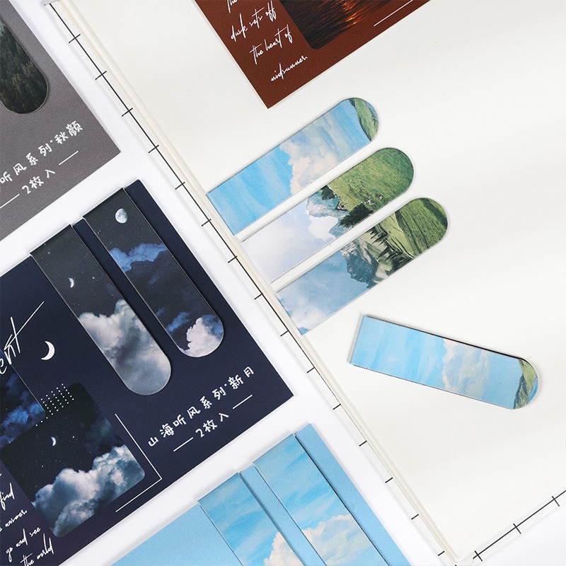 Paperclip Magnetic Set - 6 個の磁気ブックマークセットフェーディングビューティーページマーカークリップユニークな読書ギフト本 A7616