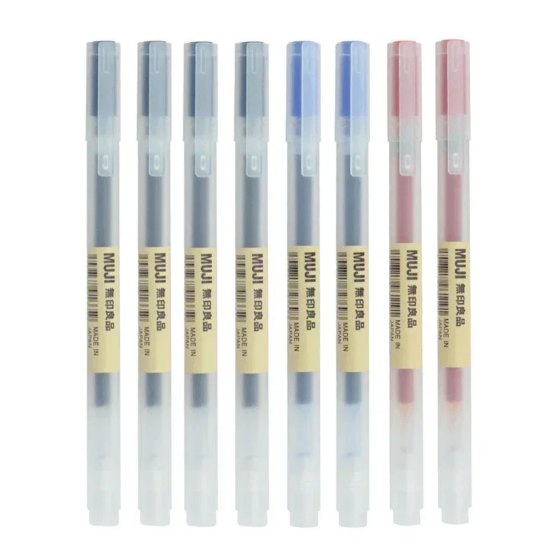 Muji Stationery Gel Pen - 6/8本セット MUJI ジェルペン 黒/赤/青 0.38/0.5mm インク