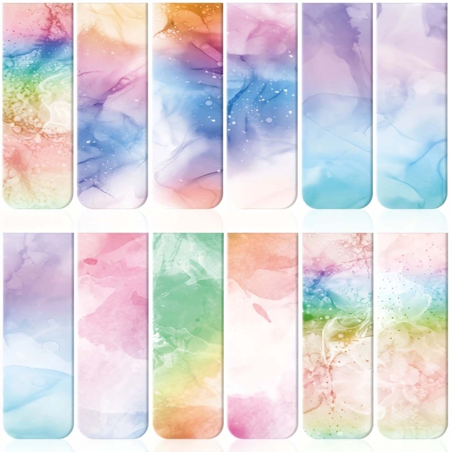 Bookmark Magnetic Clip - 芸術的なインクイラストの磁気ブックマークセット 12 個 - 本愛好家、教師、学生向けの魅力的なページタグ