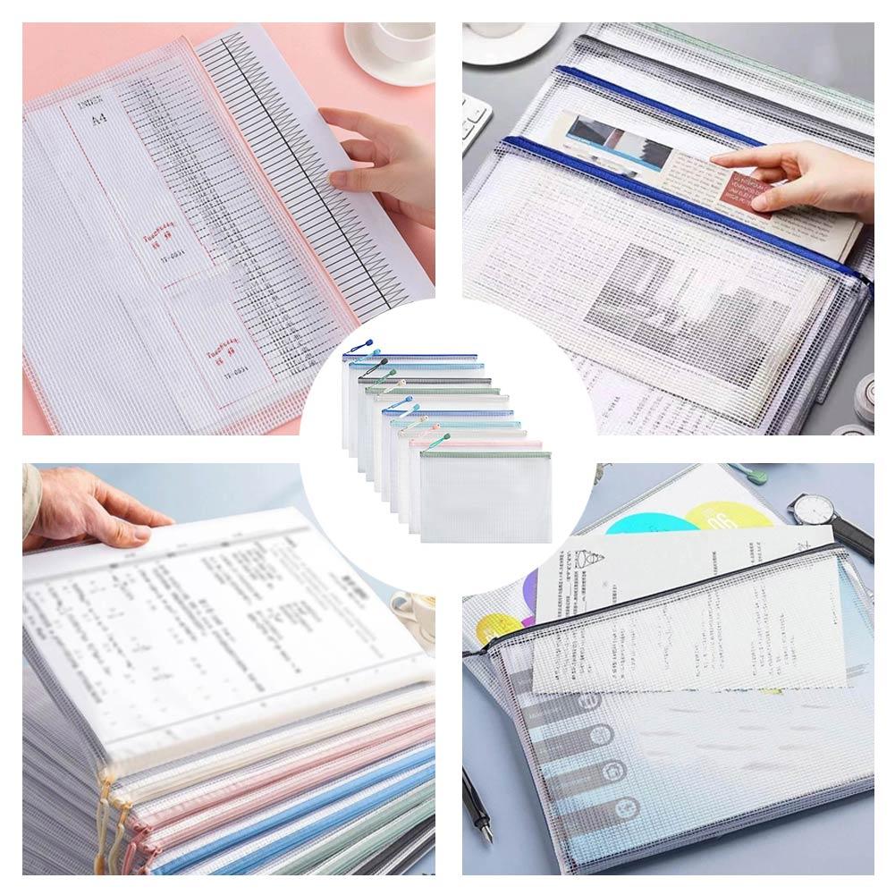 Office Stationery And Supply - 10 個モランディライトカラーシリーズメッシュ文具収納袋ジッパー付き学生学校事務用品 G0R8