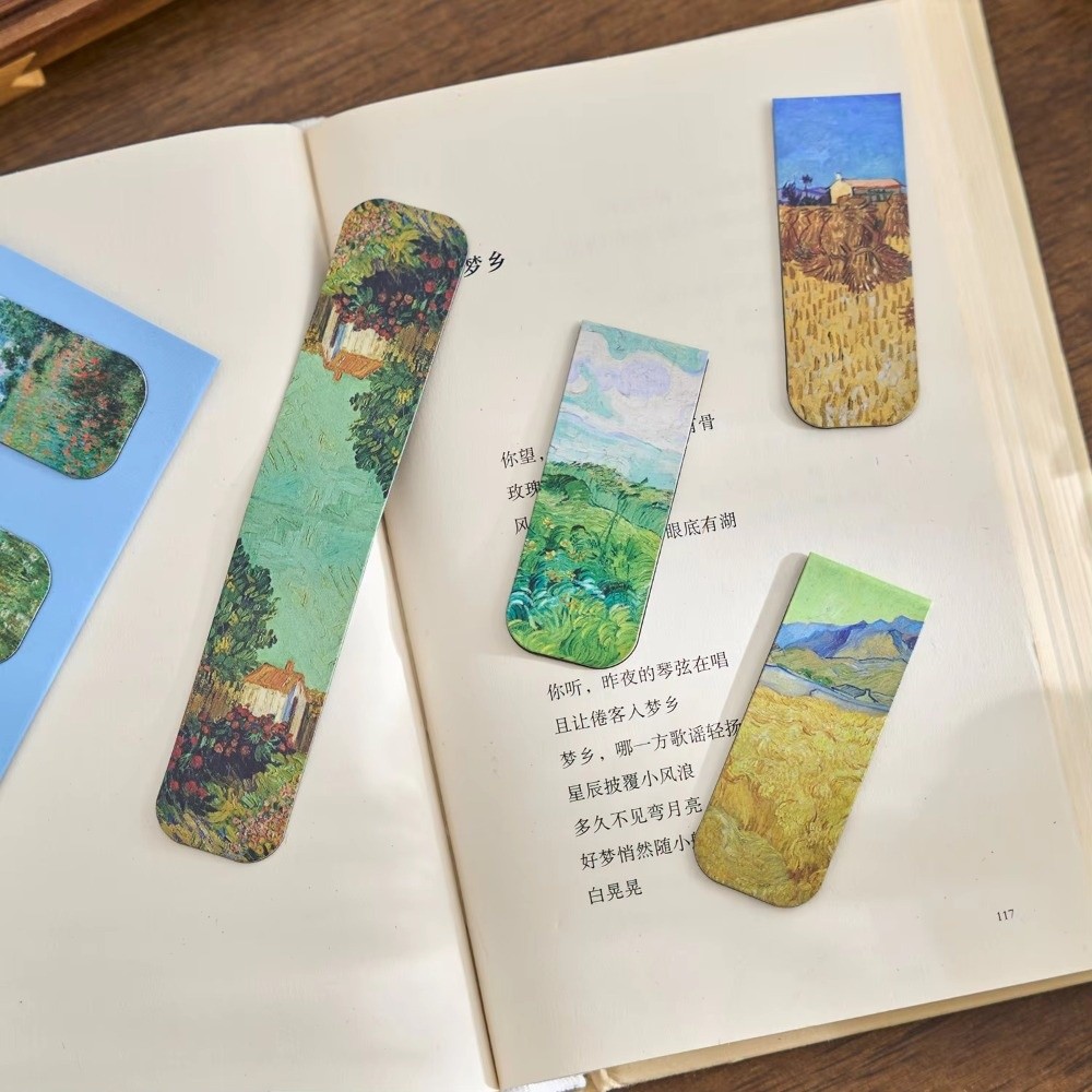 レトロな磁気ブックマークセット、芸術的なモネ＆ムシャギャラリ - Paperclip Magnetic Set のレビューと価格