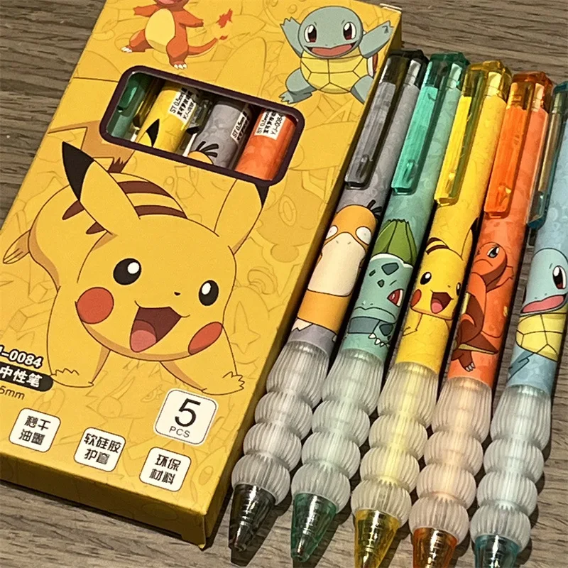 5 個ピカチュウゲルペンセットポケモンボールペン漫画印刷筆記 - Gel Ink Pen Set のレビューと価格