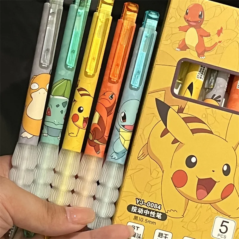 5 個ピカチュウゲルペンセットポケモンボールペン漫画印刷筆記 - Gel Ink Pen Set のレビューと価格