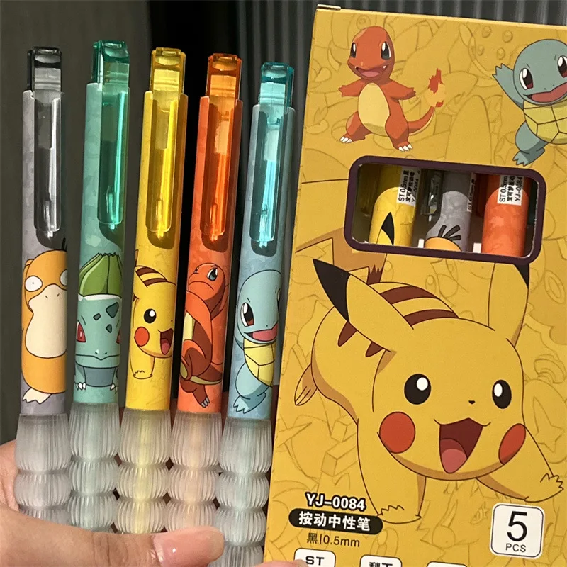 5 個ピカチュウゲルペンセットポケモンボールペン漫画印刷筆記 - Gel Ink Pen Set のレビューと価格