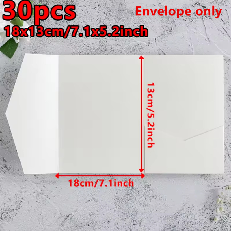 30 個 18 × 13 センチメートル緑の封筒結婚式の招待 - Stationery Supplies Business のレビューと価格