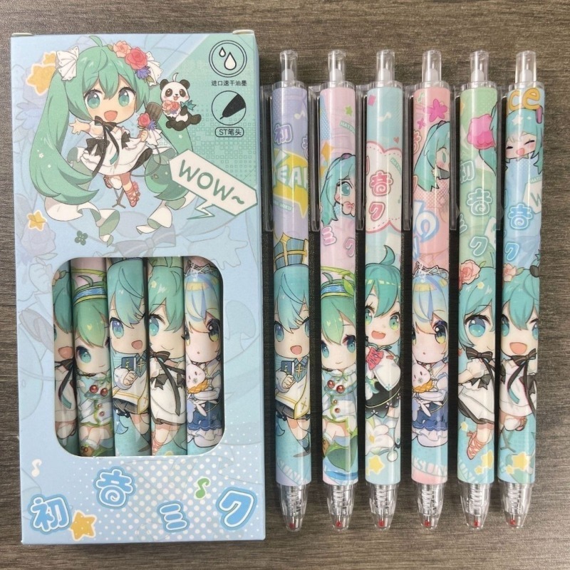 初音ミク速乾性ゲルペン学生が質問を書くための限定6本0.5m - Gel Ink Pen Set のレビューと価格