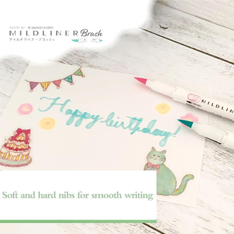 ゼブラ-ダブルエンドマーカーブラシペン、ソフトヘッド、wft - Zebra Pen Mildliner のレビューと価格