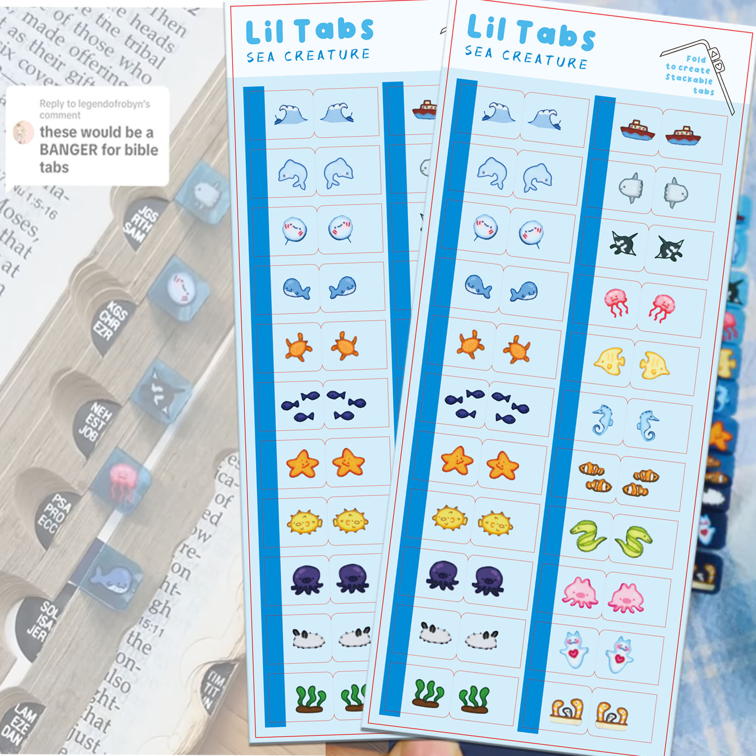 Sea Creature Lil Tab ステッカー タブ、 - Index Tab Divider のレビューと価格