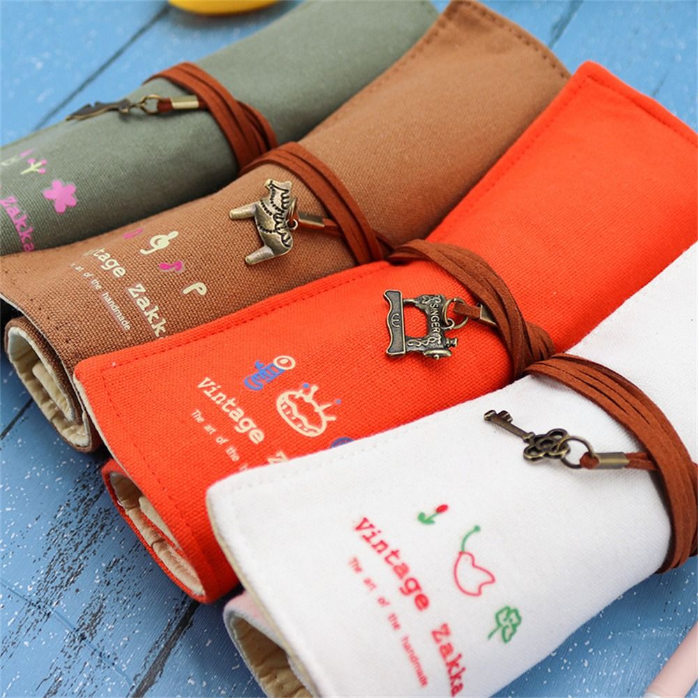 12穴ペンケースローラーペンバッグペンポーチロールアップペン - Pen Pouch Roll のレビューと価格