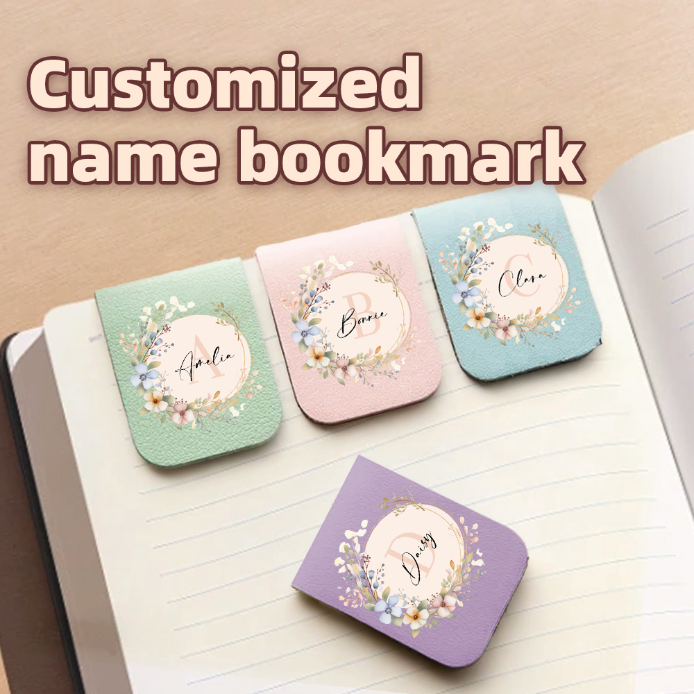 1個の名前入りブックマーク（ミラー付きリース）、カスタムレザ - Bookmark Magnetic Clip のレビューと価格