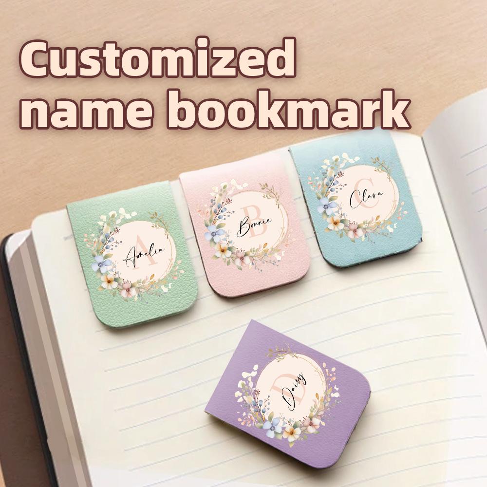 1個の名前入りブックマーク（ミラー付きリース）、カスタムレザ - Bookmark Magnetic Clip のレビューと価格