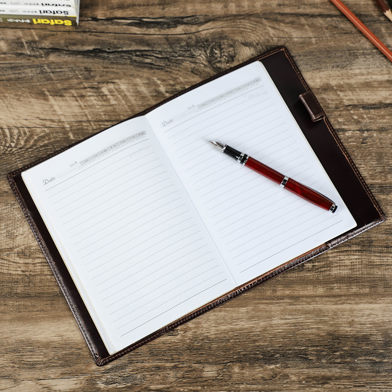 ペンホルダー付き本革a5ラップトップ、手作りノートブックカバ - Stationery Supplies Business のレビューと価格