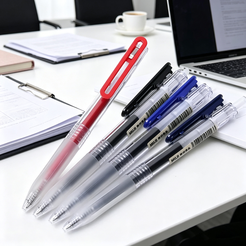 0.5mm リトラクタブルプレス MUJI ゲルペン、黒/青 - Muji Stationery Gel Pen のレビューと価格