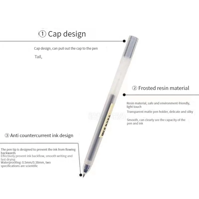 6/8 ピース/セットかわいい MUJIs ゲルペン黒/赤/ - Muji Stationery Gel Pen のレビューと価格