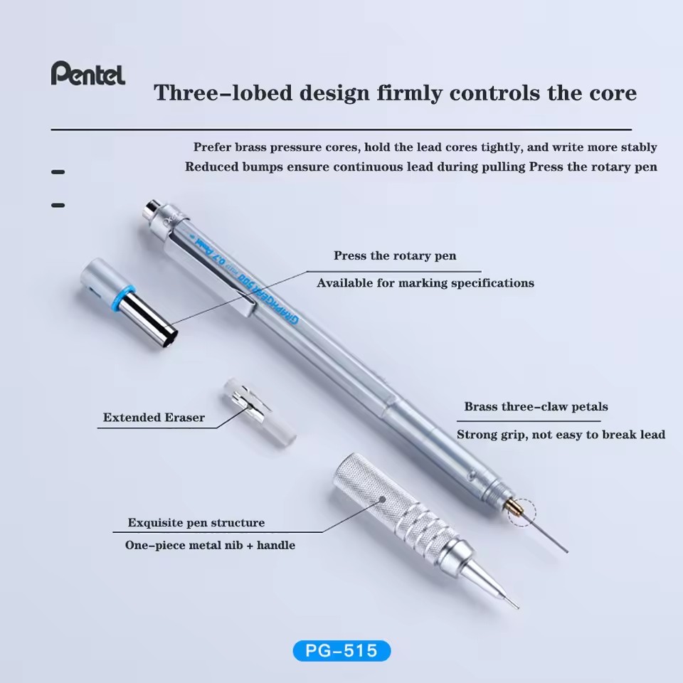 ぺんてる GraphGear 500 機械製図鉛筆、0.3/ - Pentel Pen Graphgear のレビューと価格