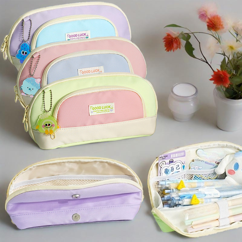 鉛筆バッグ 大開口デザイン パーティションストレージ 学生の - Stationery Office And School Supply Stores のレビューと価格