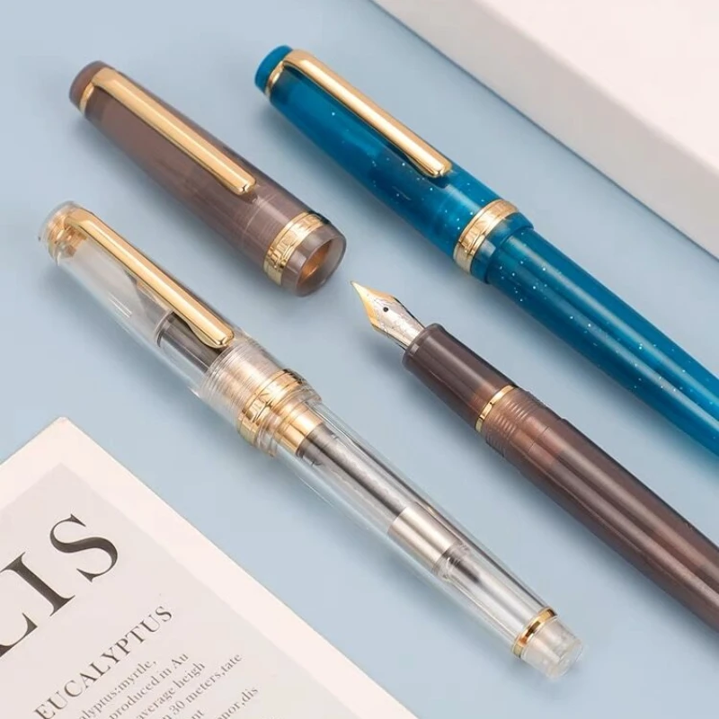 Jinhao-ef fペン先付き万年筆、透明インクペン、高級 - Stationery Supplies Business のレビューと価格