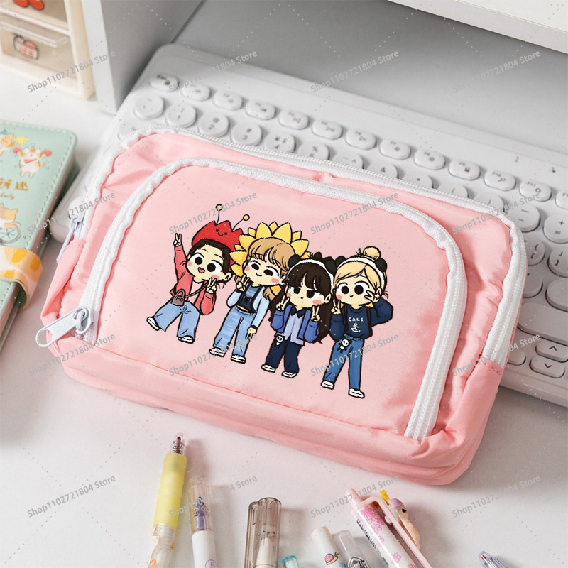 ブラックピンク大容量キャンバス鉛筆ケース学生用 Kpop B - Pencil Case Large のレビューと価格