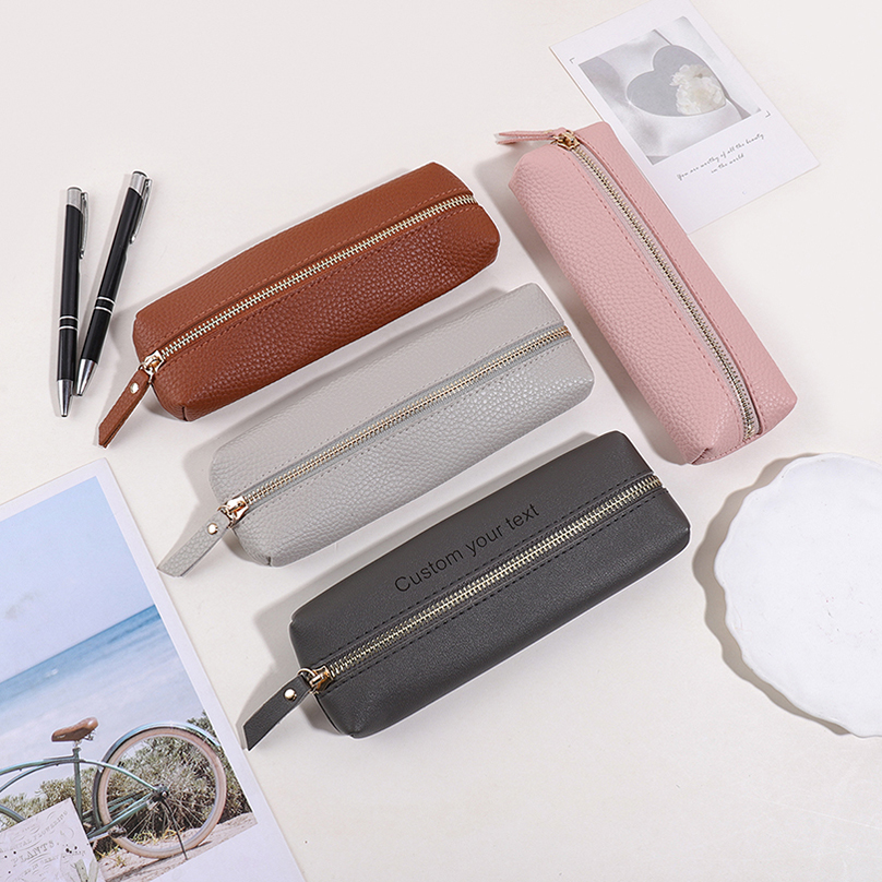 大容量カスタムテキストペンシルケース新学期用名入れペンシルポ - Pencil Case Large のレビューと価格