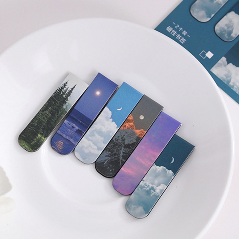 2 ピース/セット磁気ブックマーク美しい自然ブックマーカーペ - Paperclip Magnetic Set のレビューと価格