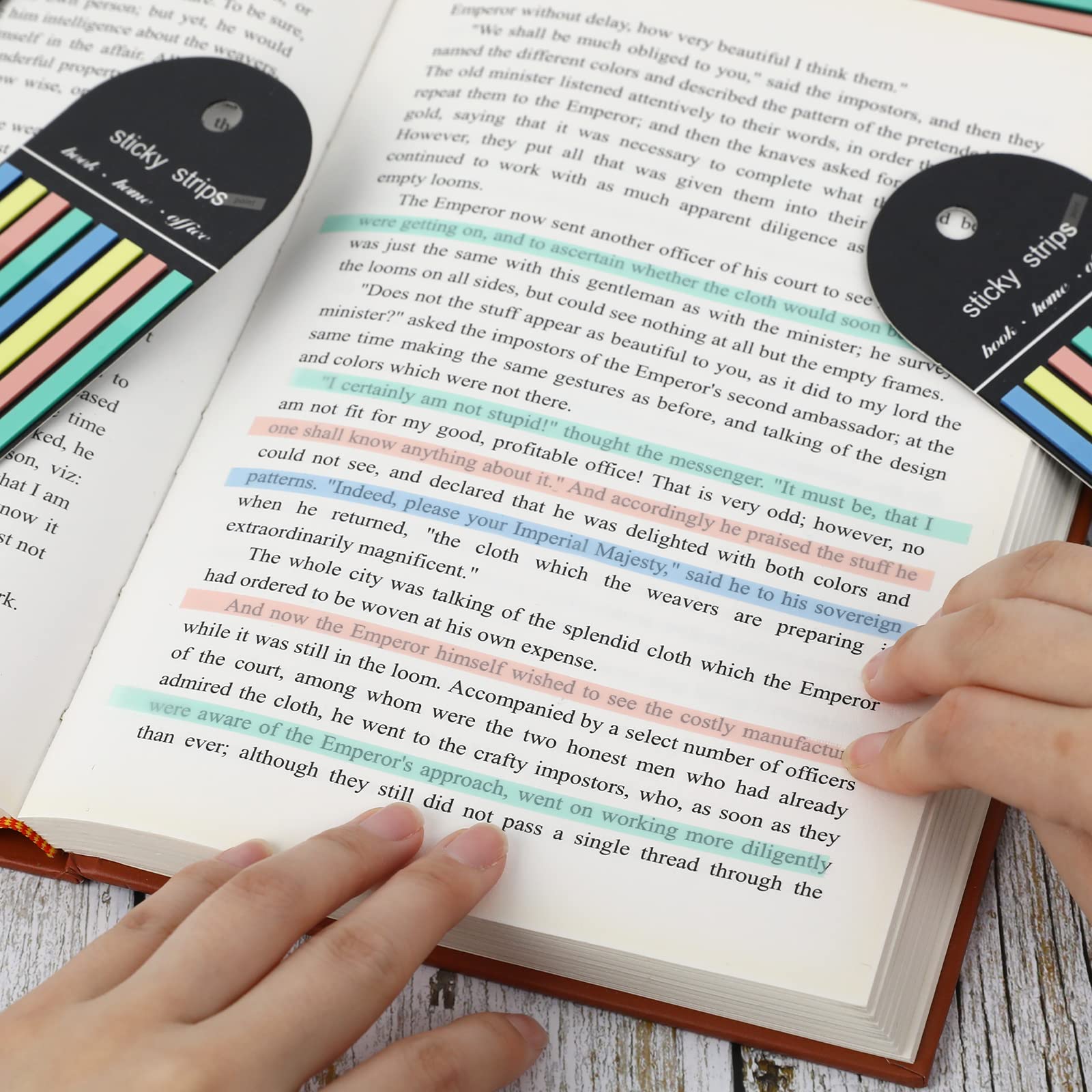 マルチカラーのロングストリップインデックスステッカー、書籍注 - Index Tab Divider のレビューと価格