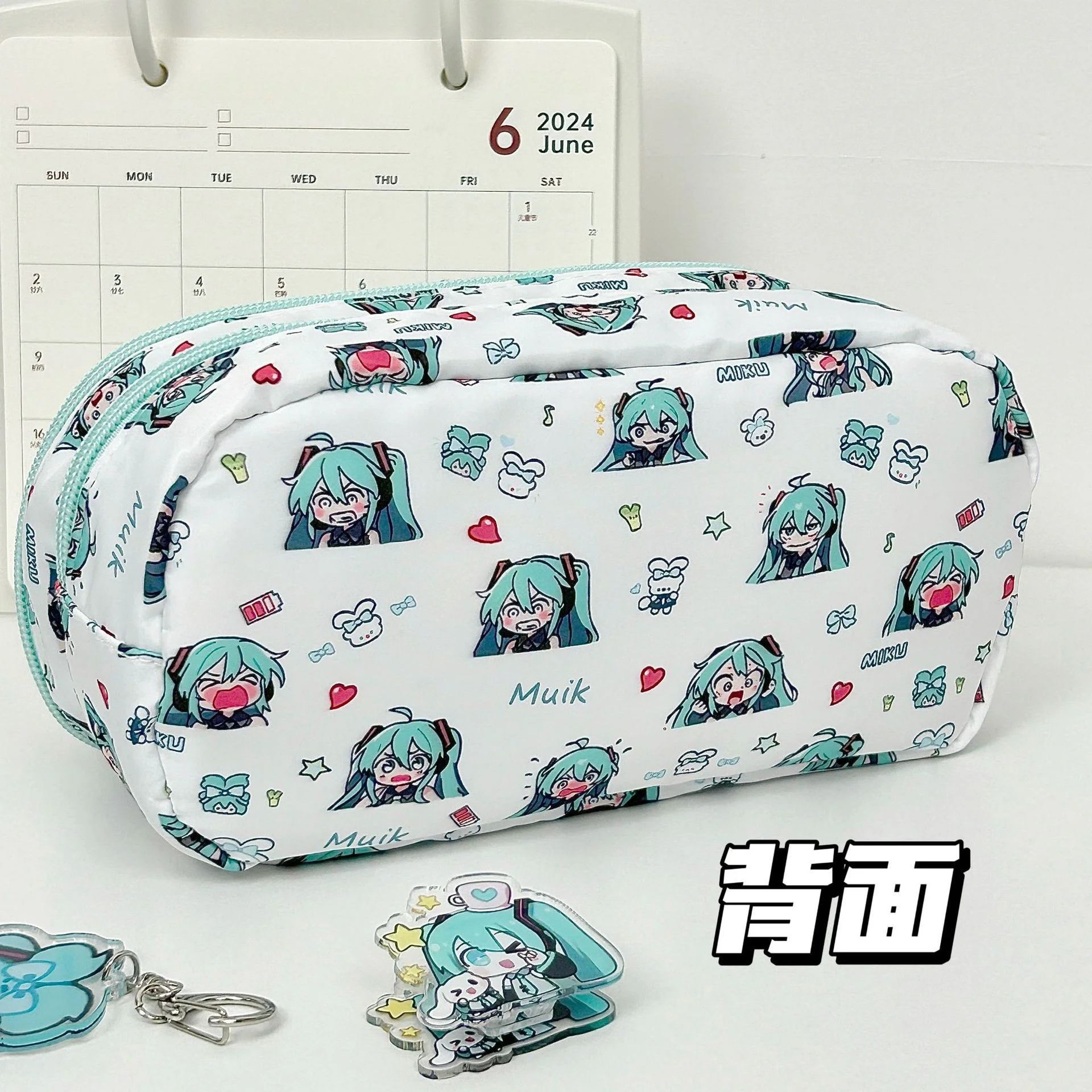 初音ミクかわいい大容量ペンケース学生文具バッグ多層化粧収納ペ - Pencil Case Large のレビューと価格