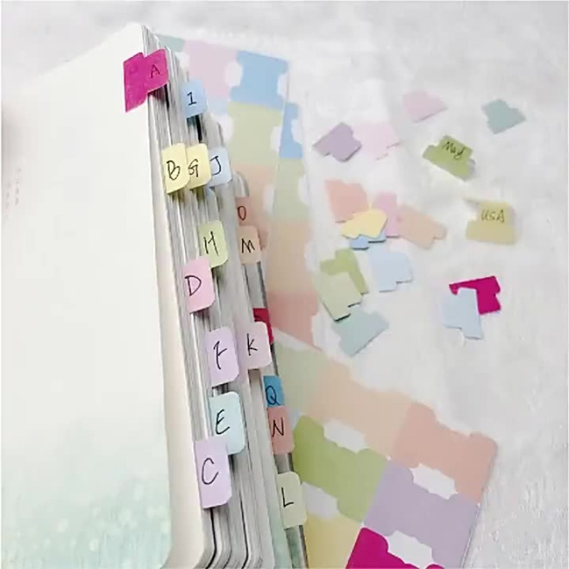 カラフルな粘着インデックスタブ - 書き込み可能な両面ページ - Index Tab Divider のレビューと価格