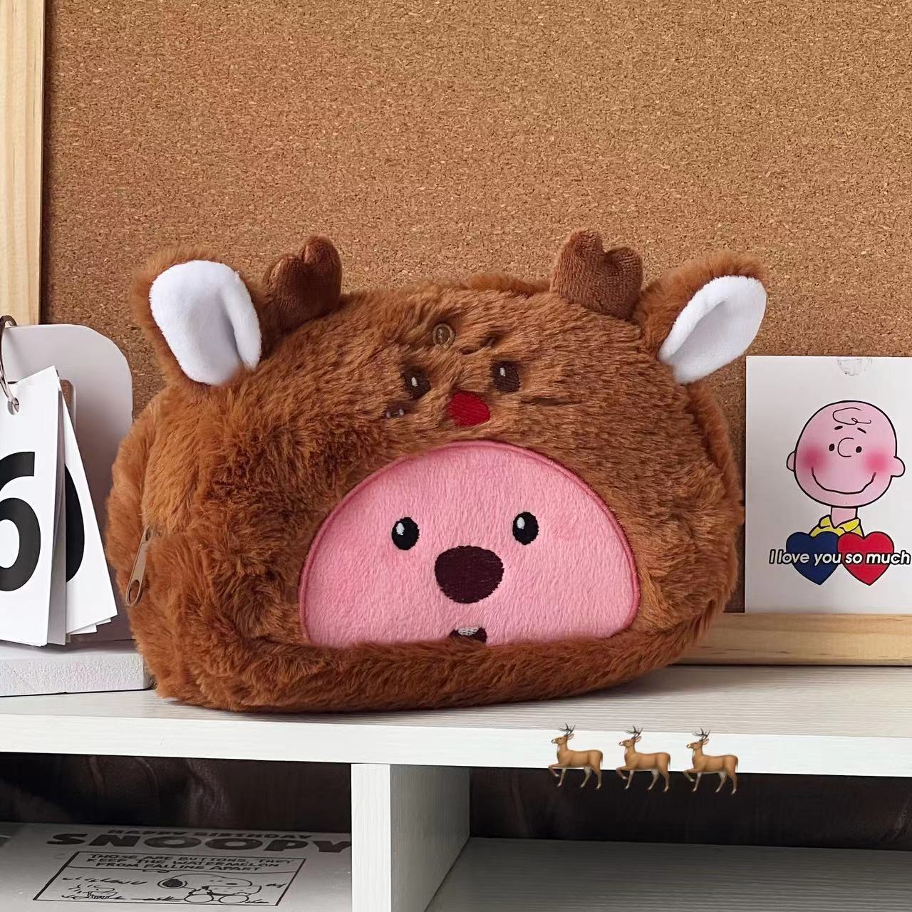 漫画ぬいぐるみ鉛筆バッグ学生かわいい収納袋ペン化粧ブラシマー - Pencil Case Large のレビューと価格