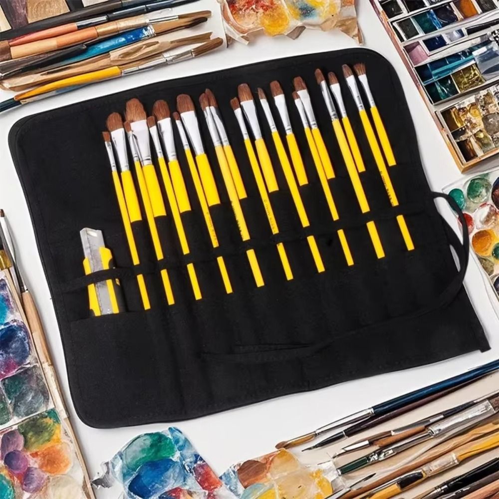 30スロットペイントブラシ収納バッグ、ポータブル防水ロールア - Pen Pouch Roll のレビューと価格