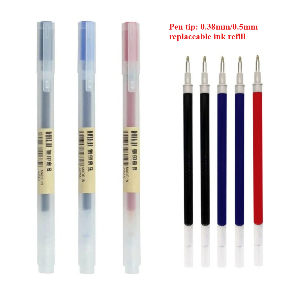 0.38/0.5 ミリメートルインク詰め替えロッドハンドル  - Muji Stationery Gel Pen のレビューと価格